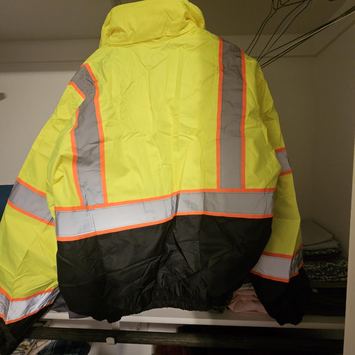 TICONN Hi Vis Safety Bomber Jacket, Fleece-Lined Waterproof ANSI Class 3 customer photo 1