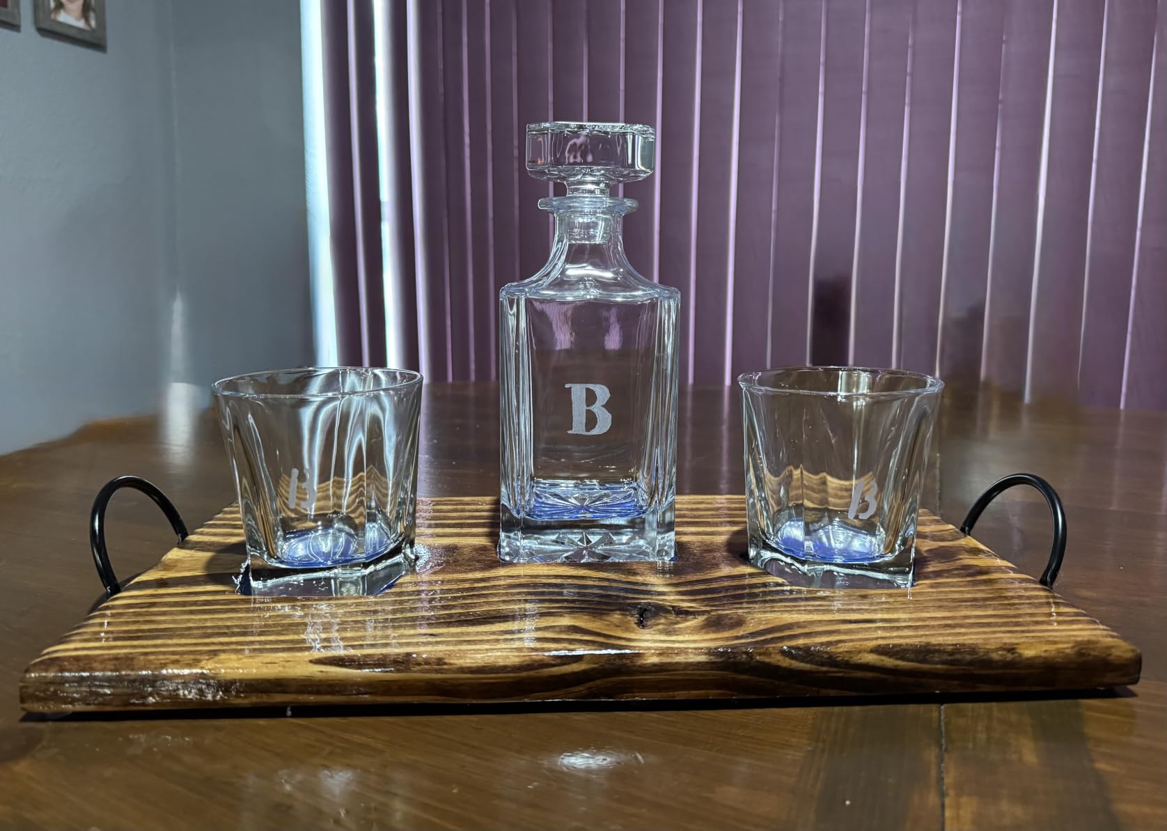 Square 25Oz Whiskey Liquor Decanter Set With 2 Glasses in Box | Decanter Set for Scotch Liquor,Whiskey Wine Bourbon Suit for Men and Women Father Coworkers Lovers customer photo 2