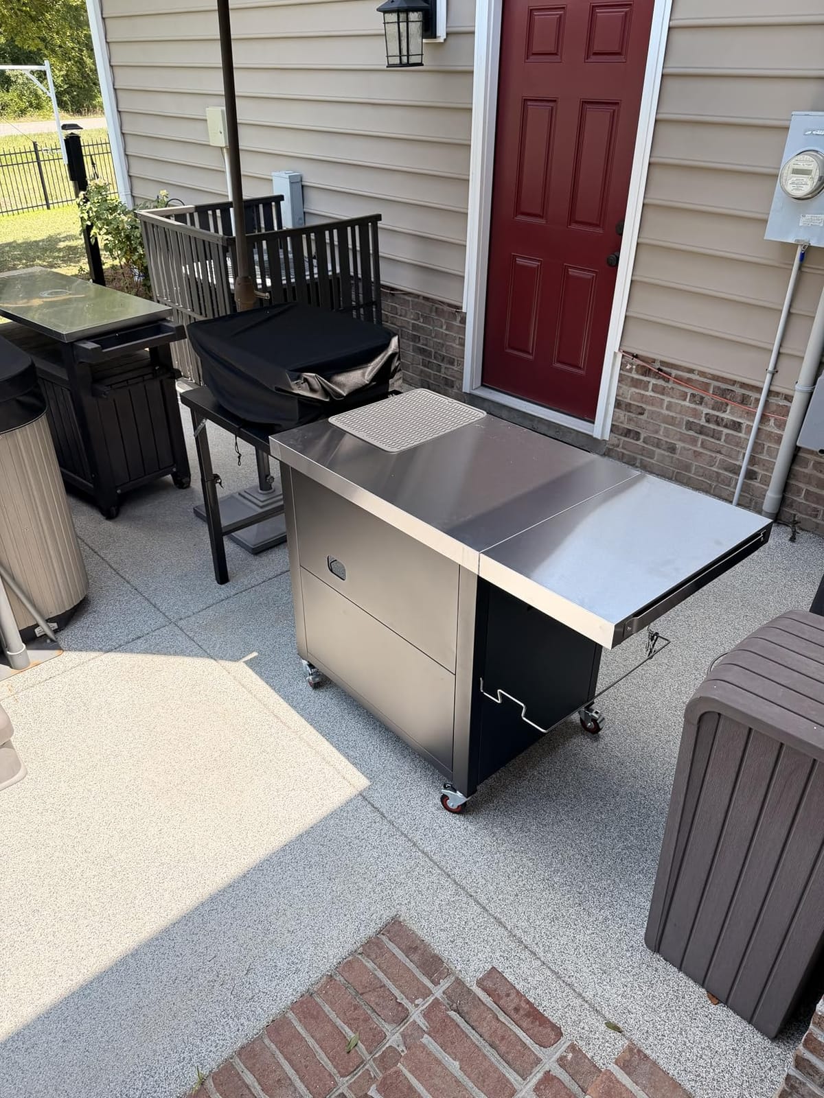 Feasto Outdoor Kitchen Island with Cabinet, 74” x 26” Rolling Grill Table customer photo 1