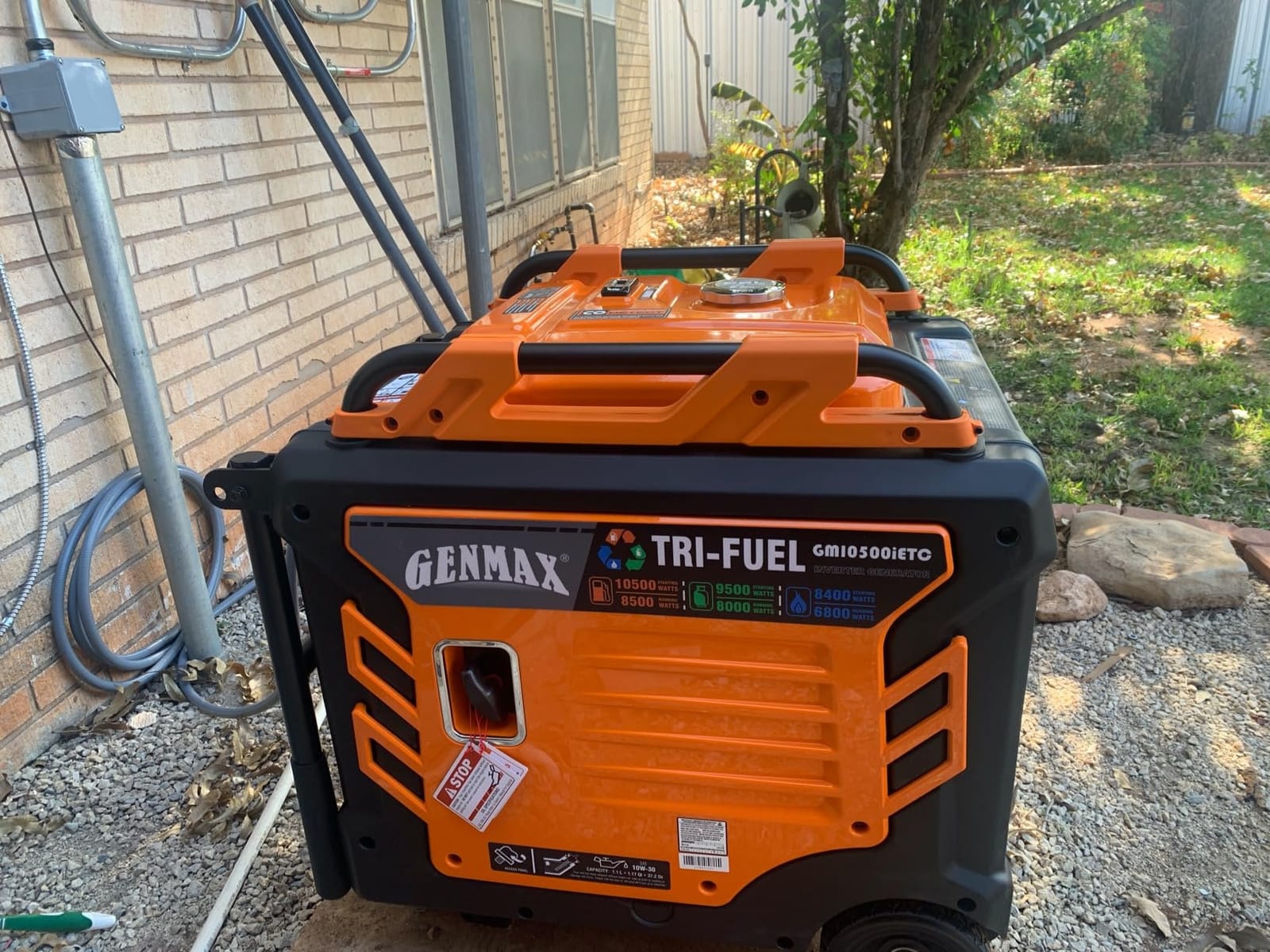 GENMAX Tri Fuel Generator,10500-Watt 458cc Tri Fuel Gasoline Propane Natural Gas Portable 50A Generator with Remote Start,Ideal for Home backup power. customer photo 2