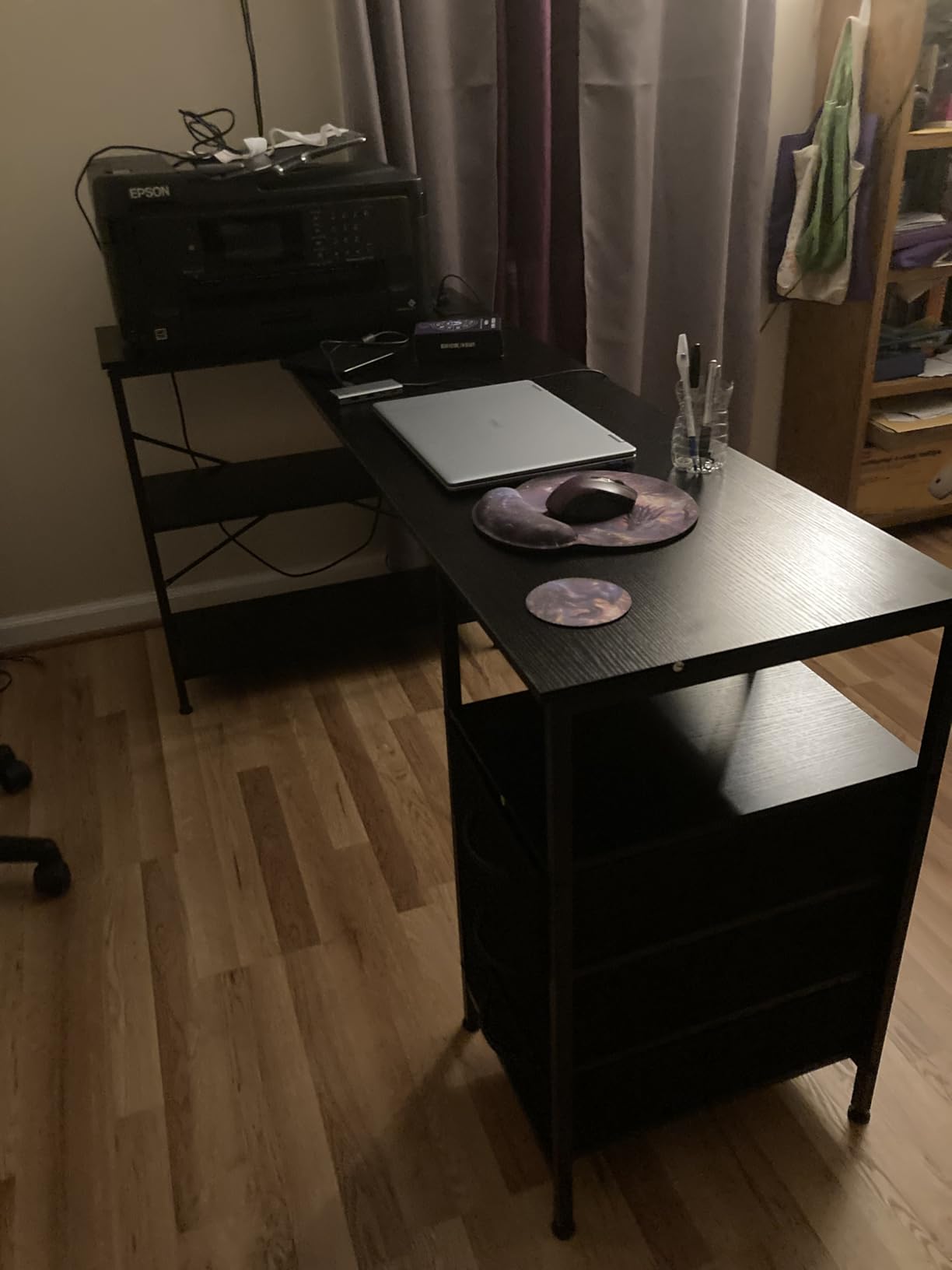 Huuger L Shaped Office Desk with Power Outlets & 3 Drawers customer photo 1