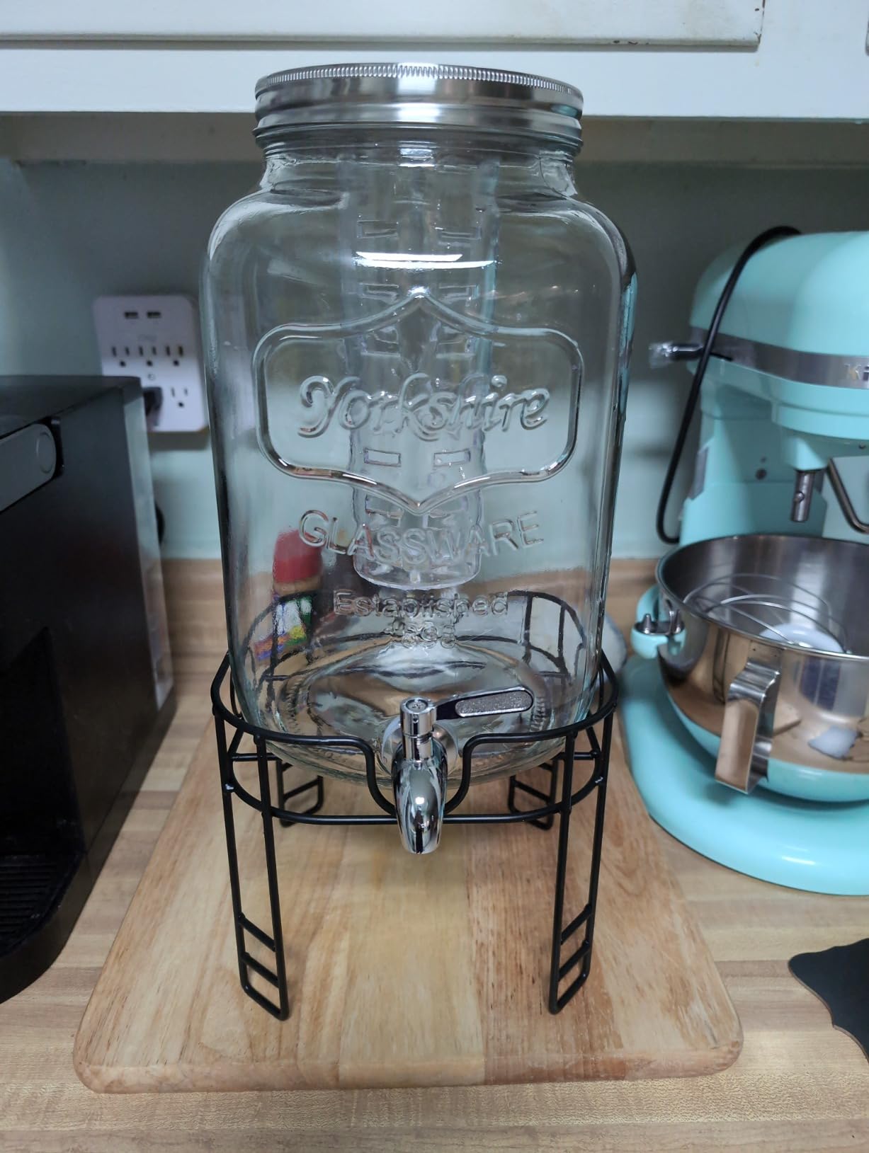 2 Gallon Glass Drink Dispensers for Parties with Stand, 2 Pack customer photo 1