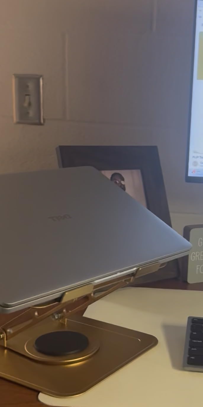 LOXP Adjustable Laptop Stand, Computer Stand with 360 Rotating Base customer photo 2