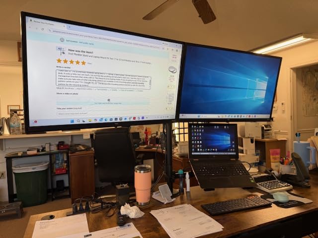 OffiGo 63 Inch L Shaped Electric Standing Desk with 4 Drawers, Rustic Brown customer photo 2