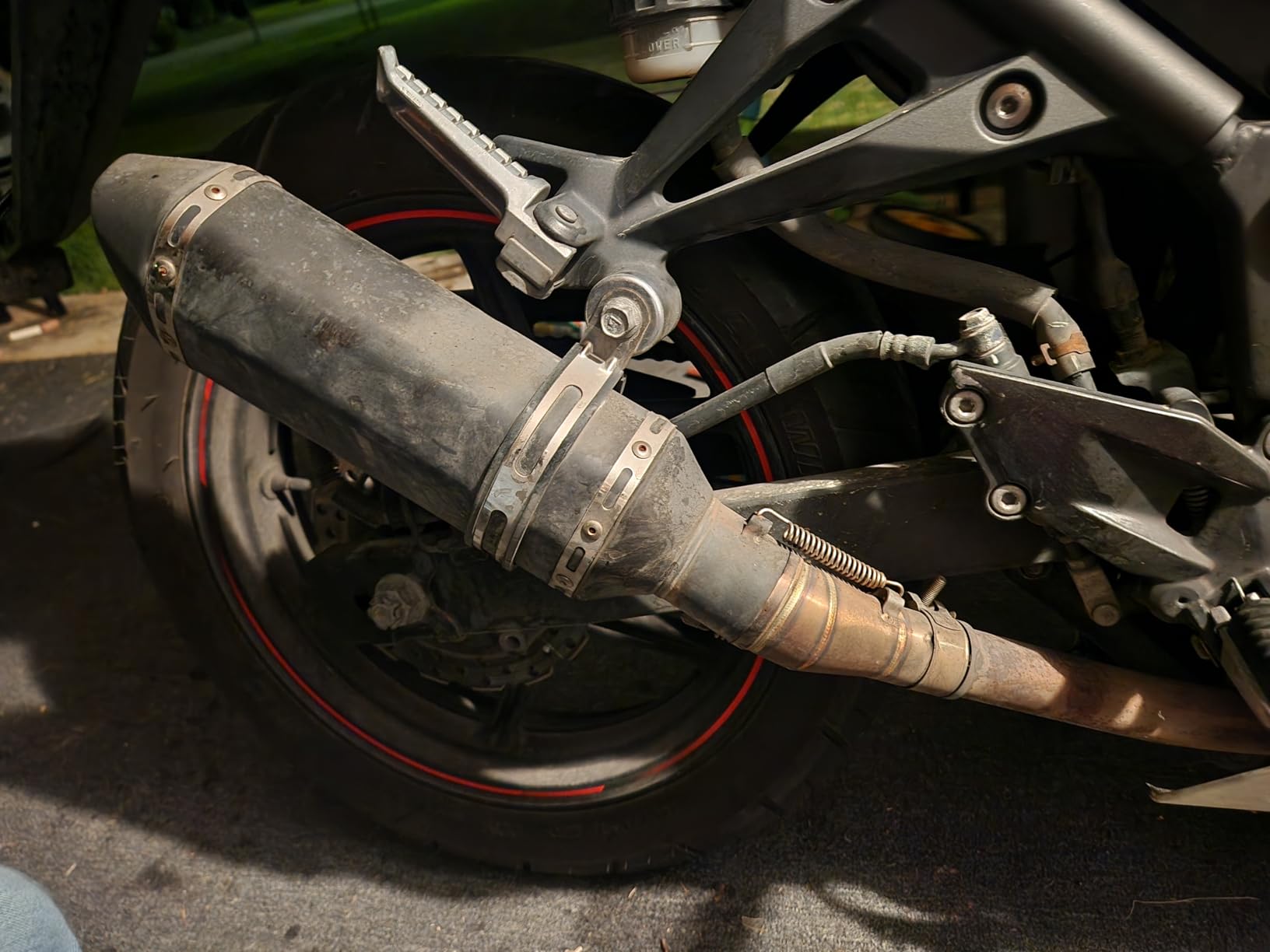 Xintre Motorcycle Exhaust Mid Pipe, Exhaust Pipe Muffler Adapter Connect Pipe with Clamps Compatible with Kawasaki Ninja 250 300 Z250 Z300 2008-2017 customer photo 1