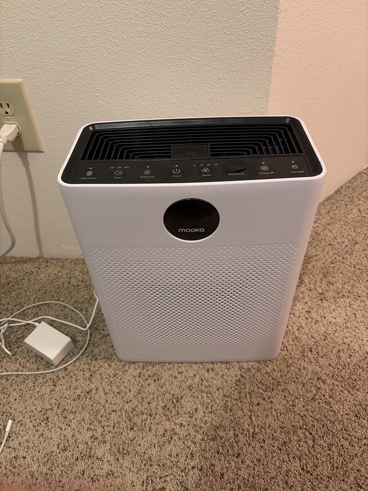 Air Purifiers for Home Large Room up to 2200sq.ft, MOOKA Air purifier for Home Pets with Washable Filter, PM 2.5 Display Air Quality Sensor Air Cleaner for Bedroom, Dorm room, Pets, Office PR1 (White) customer photo 2