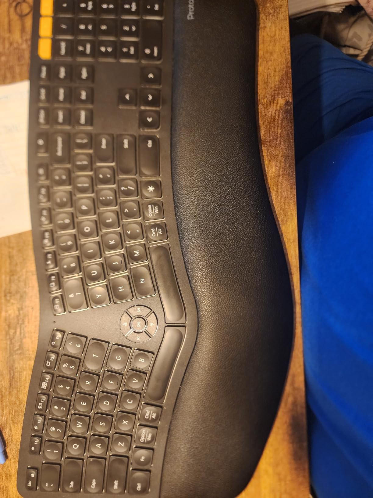 ProtoArc EK01 Plus Backlit Bluetooth Ergonomic Keyboard, Full Size, Blue customer photo 2