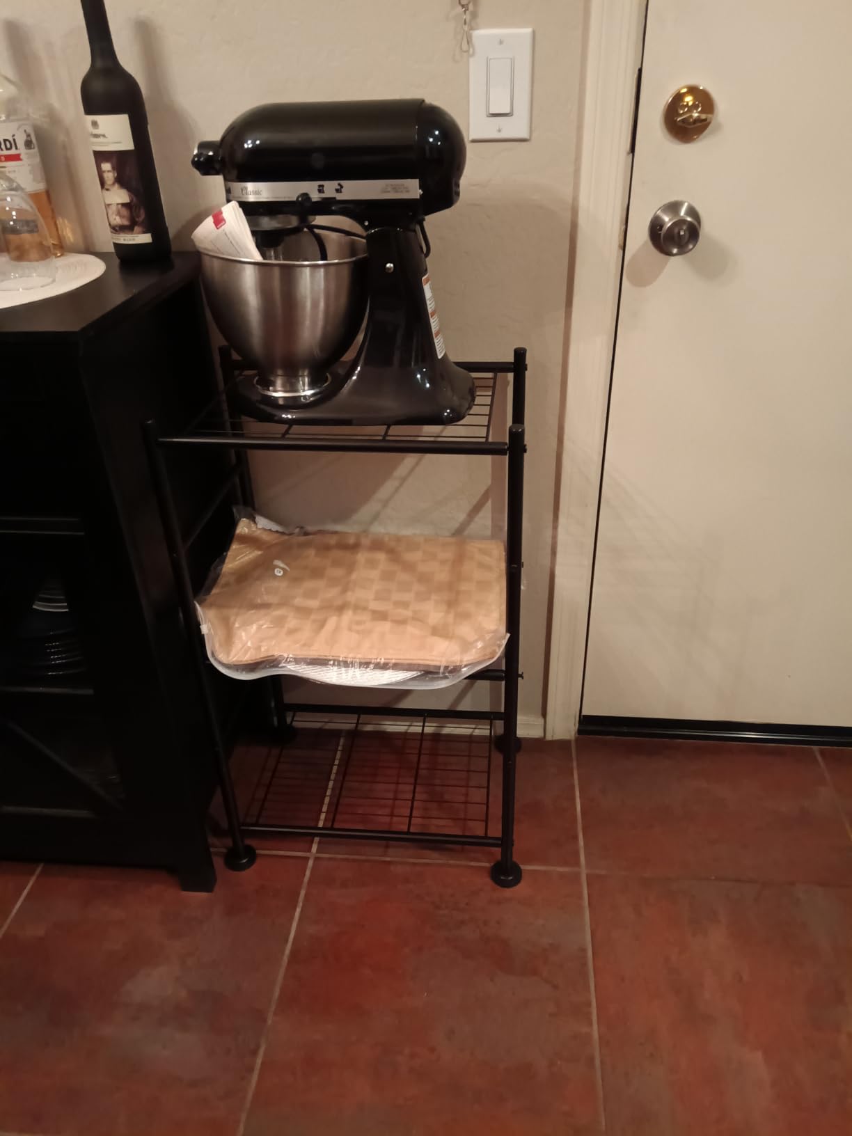 Sakugi 3-Tier Metal Storage Shelves Adjustable Feet, 18
