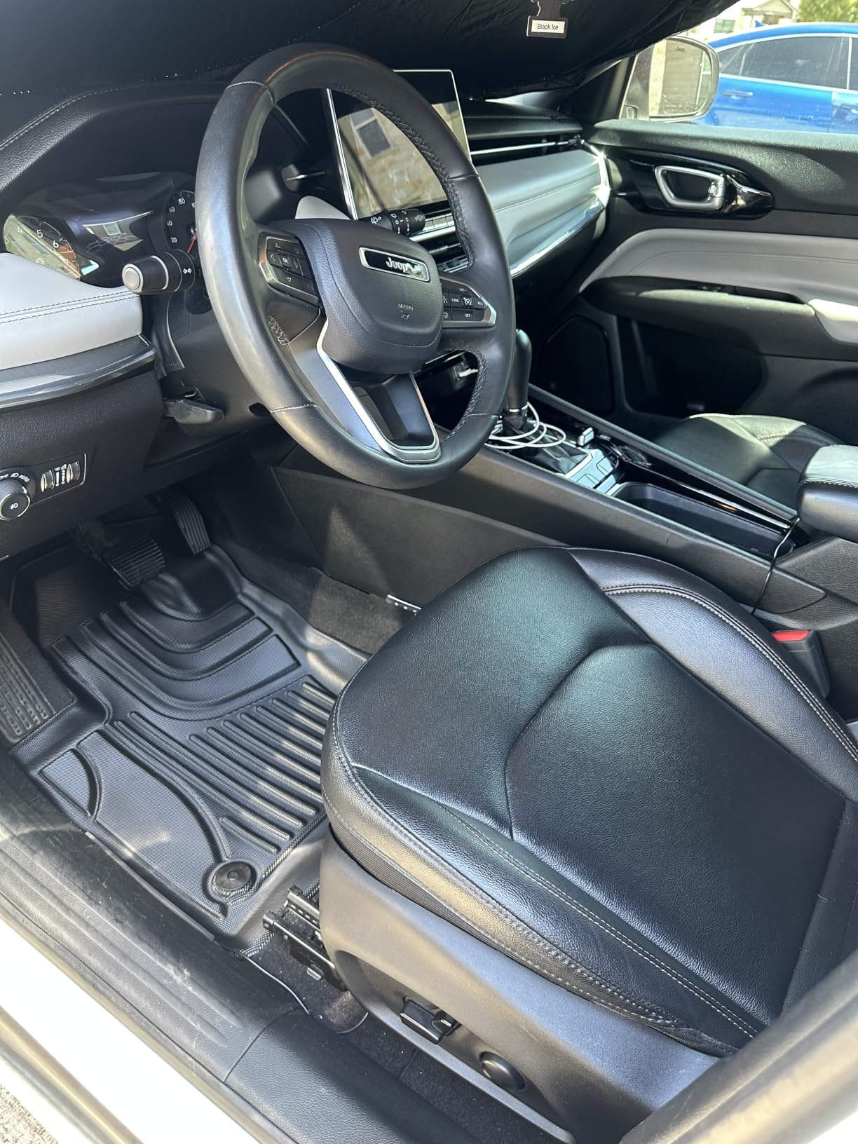 Floor Mats & Cargo Liner Compatible with 2022 2023 2024 2025 Jeep Wagoneer 8-Seat (NOT for 7-Seat/L/S/Grand Cherokee) Floor Liners Trunk Mat All Weather TPE Protection Car Floor Liners Full Set customer photo 1