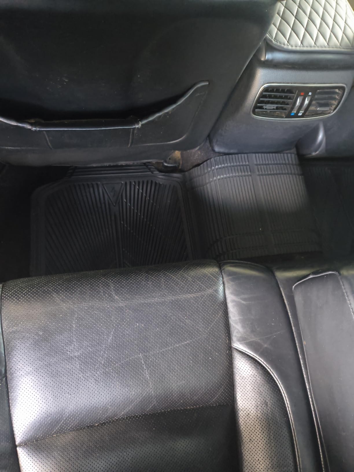 CAR PASS Rubber Floor Mats, All Weather Waterproof Trim-to-Fit Automotive Mats for Cars Trucks SUV, Anti-Slip Easy Clean, Heavy Duty Full Set 3-Piece, All Black customer photo 1