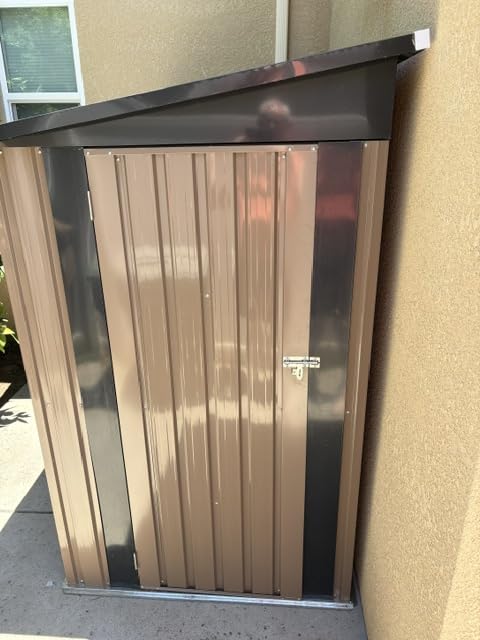 Greesum 5 x 3 FT Metal Outdoor Storage Shed, Brown customer photo 2