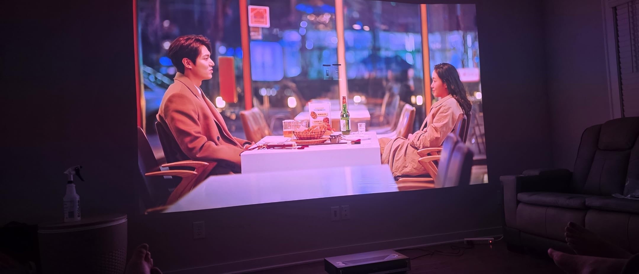Hisense PL2, Ultra Short Throw Home Theater Laser Projector, 80” – 150”, 4K UHD, 2,700 Lumens, 3000:1 Contrast, Dolby Vision & Atmos, 3D, Google TV, WIFI 6E customer photo 1