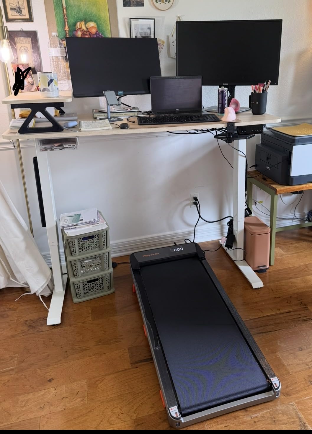 TREAFLOW Walking Pad with Incline, Under Desk Treadmills for Home customer photo 2