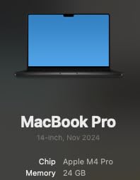 Apple 2024 MacBook Pro Laptop with M4 Pro, 12‑core CPU, 16‑core GPU: Built for Apple Intelligence 14.2-inch Liquid Retina XDR Display, 24GB Unified Memory, 512GB SSD Storage; Space Black customer photo 2