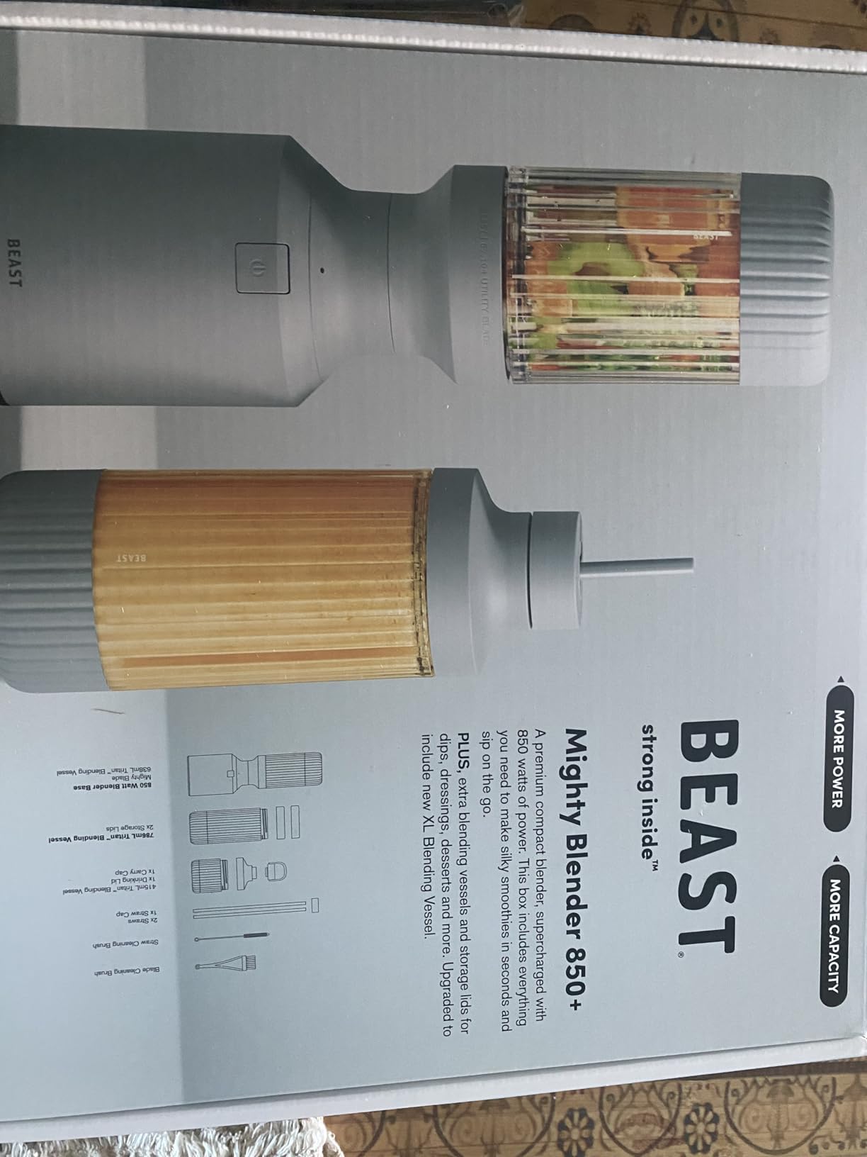 Beast Mighty 850 Plus Personal Blender, XL Vessel, Sand, 850W customer photo 2