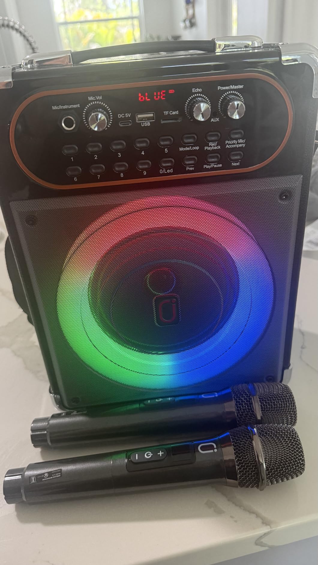 Karaoke Machine with 2 Zero Delay Mics for Adults, Karaoke Set for Parties customer photo 1