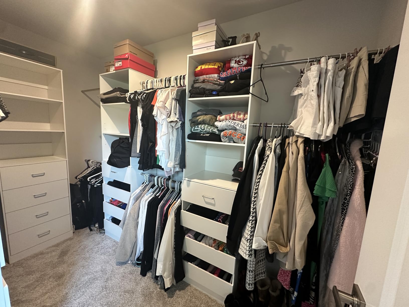 Aheaplus Closet System, 4-9Ft Closet Organizer with 4 Wooden Drawers, White customer photo 1