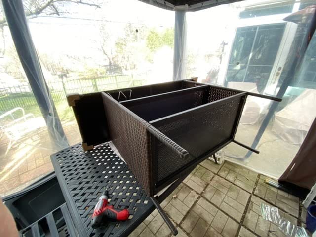 VINGLI Wicker Outdoor Bar Cart with Storage & Rolling Wheels, Patio Bar Table w/Shelf, Outdoor Storage Cabinet Buffet Cabinet Grill Cart for BBQ Pool Patio Kitchen, Brown customer photo 1