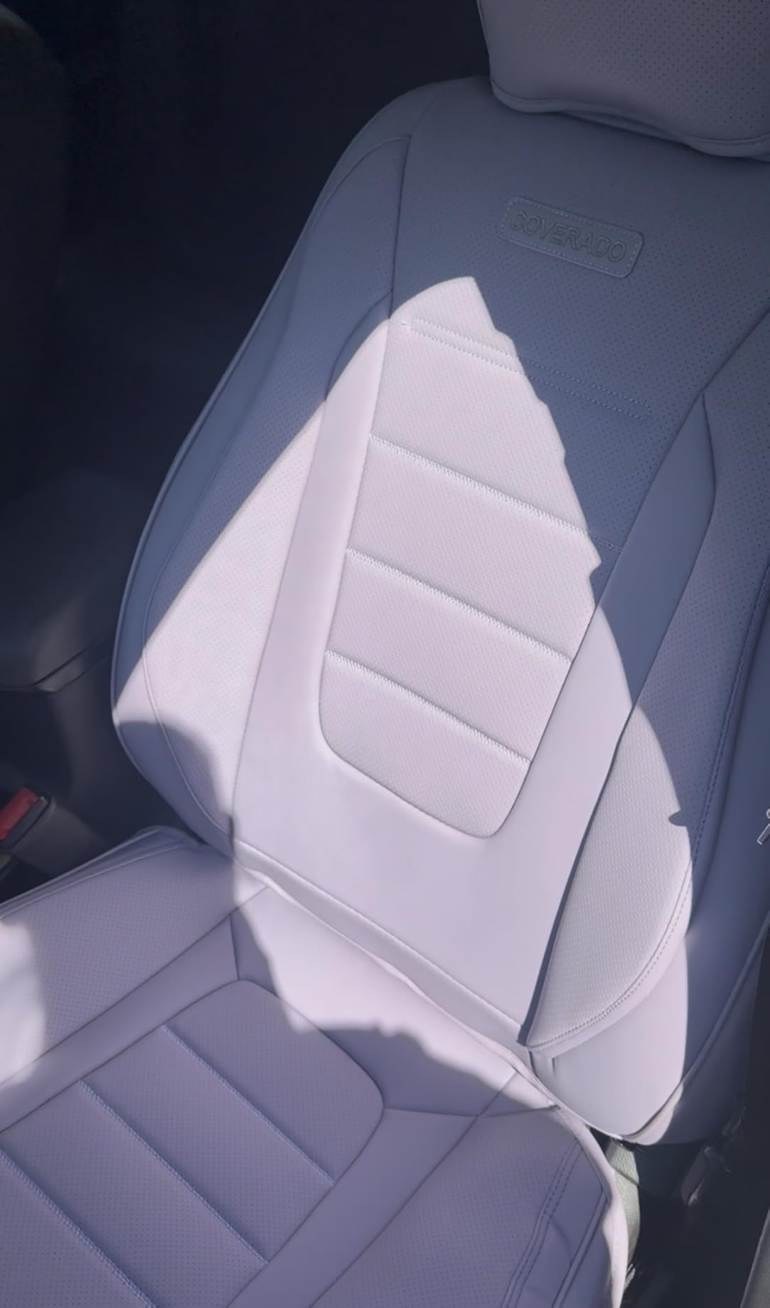 Coverado Car Seat Covers Front Seats, Car Seat Cover Beige, Car Seat Protector, Car Seat Cushion Nappa Leather, 2-Pack Waterproof Seat Covers Carseat Cover Universal Fit for Most Cars Trucks customer photo 2