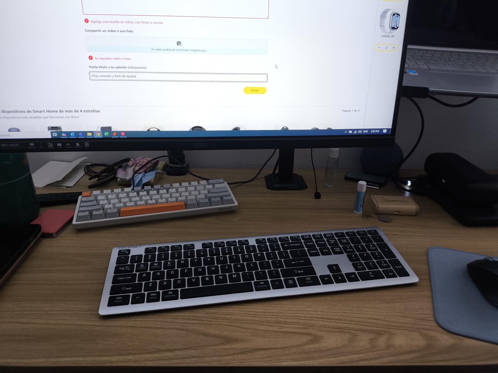 TECKNET Bluetooth Keyboard Rechargeable 4-Device (2.4G+BT) Free Switching | Multi-device Connection, Ultra-Slim, Numeric Pad, Quiet Full Size Wireless Keyboard for PC/Laptop/Smart TV/Phone, 12 Hot Keys customer photo 2