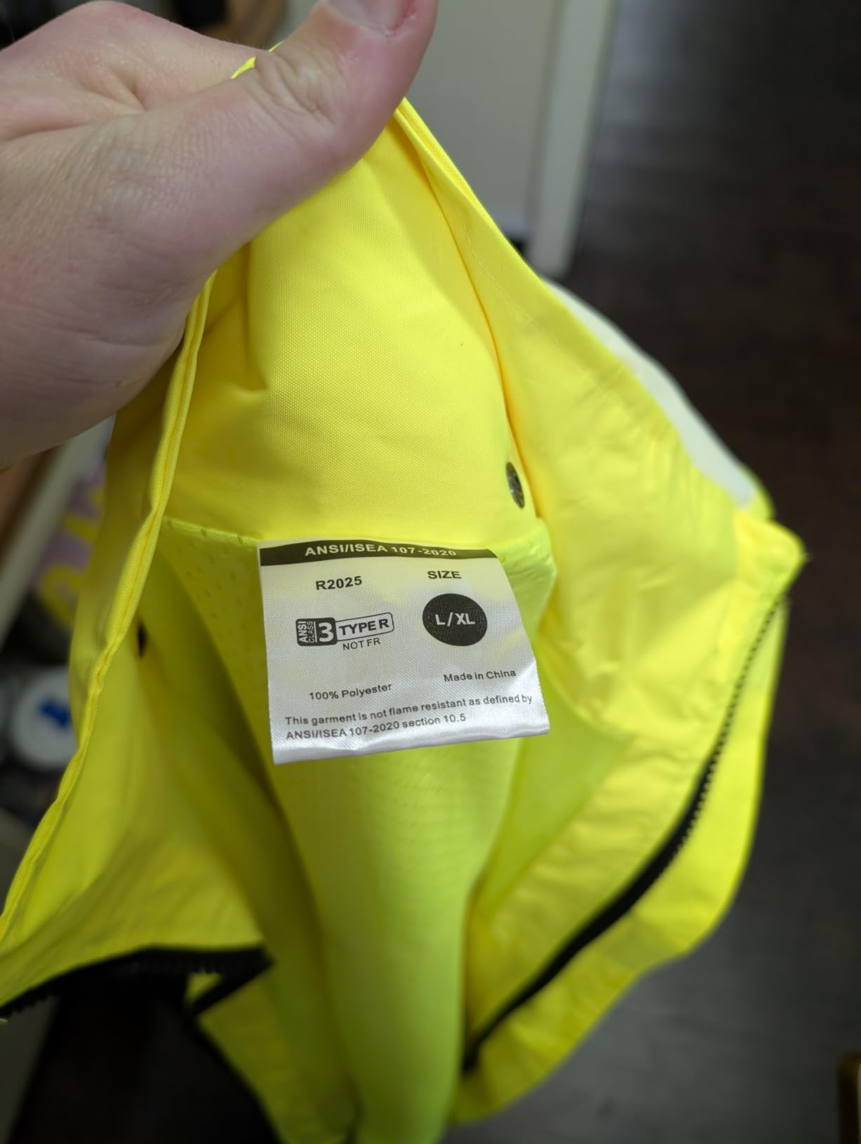 Hi Vis Safety Rain Jacket for Men Women Waterproof Breathable Rain Gears with Mesh Lining Black Bottom Lightweight Work Jacket (L/XL) customer photo 2