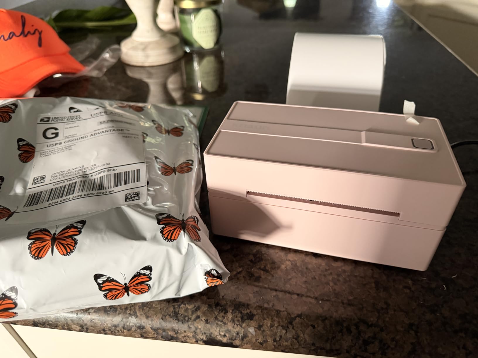 KNAON Bluetooth Thermal Shipping Label Printer, 4x6 Portable Thermal Address Label Printer for Small Business, Compatible with iPhone,Android,Windows,Mac–Works with Etsy Shopify USPS&More, White customer photo 2