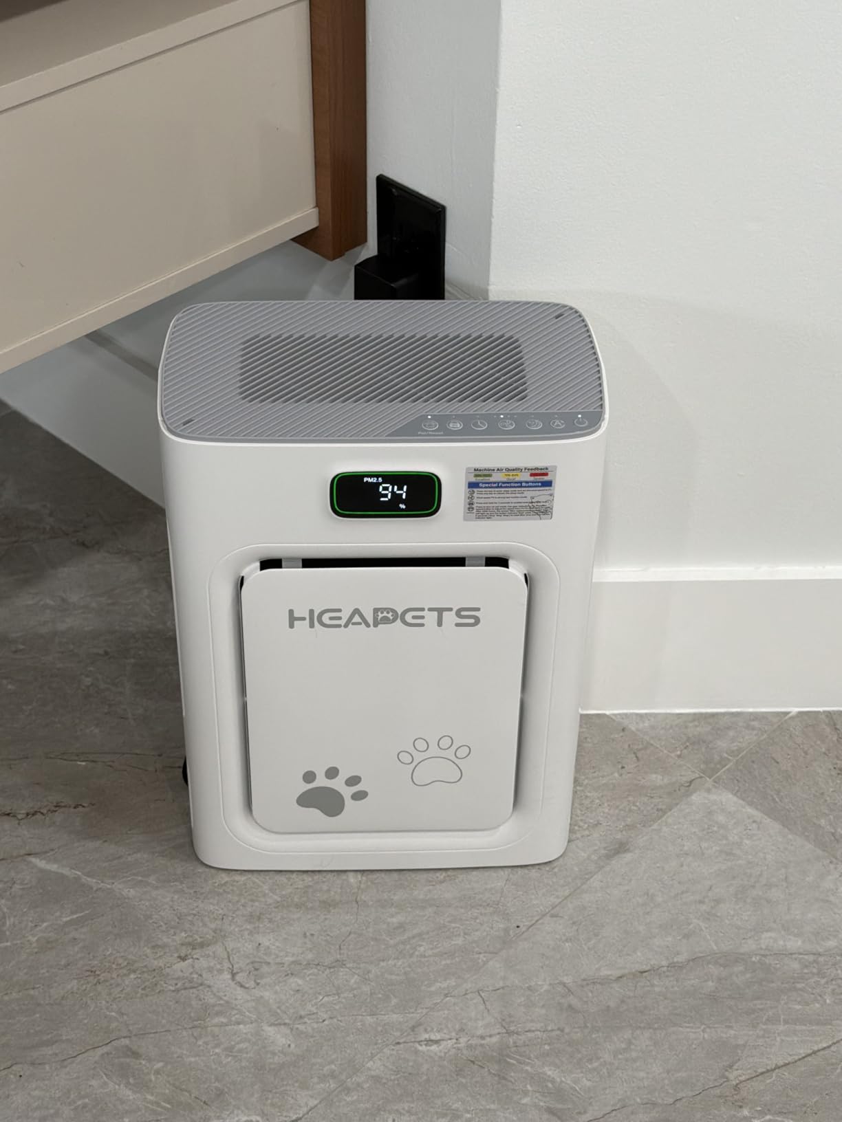Pet Air Purifier for Home Large Room 2500 Sq Ft, H13 HEPA Double-Sided Filter with Washable Pre-filter, Adsorbs Pet Hair Dander Odor Allergies Smoke Dust,PM2.5 Air Quality Monitor,Auto Mode,P358 Grey customer photo 1