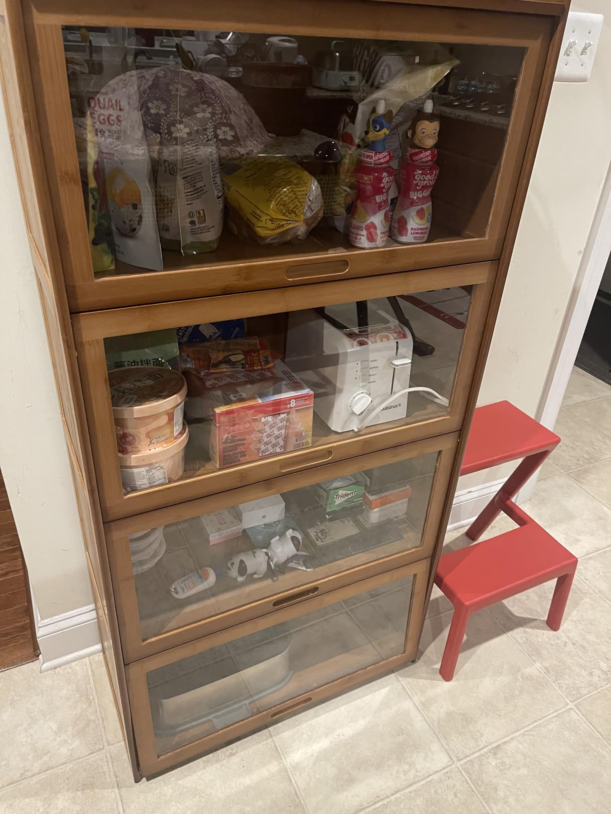 GIANTEX 4-Tier Bookcase with Clear Doors, 55