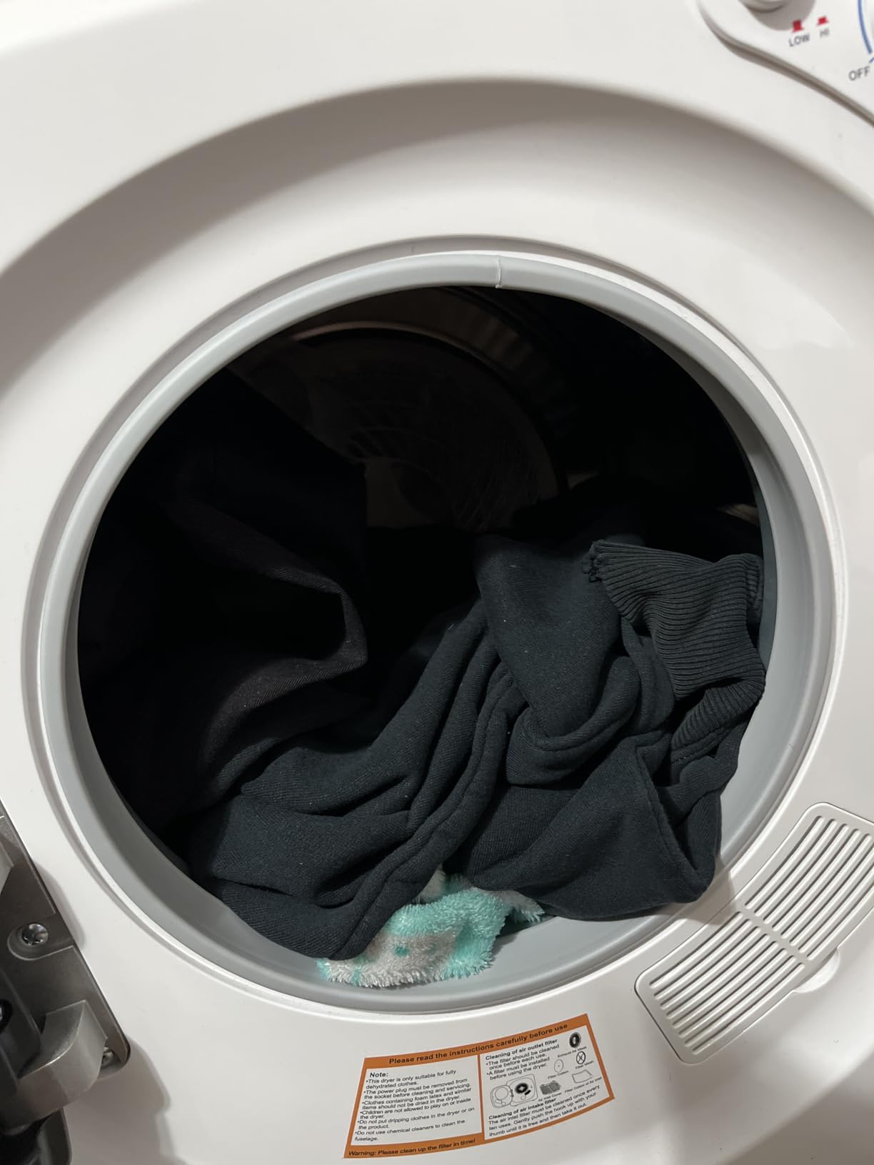 1.6 Cu.Ft Portable Clothes Dryer, 800W Fast Drying Front Load Laundry Dryer with 5 Mode, Mini Electric Clothing Dryer with Stainless Steel Tub, Compact Machine for Apartment, Home, Dorm customer photo 2