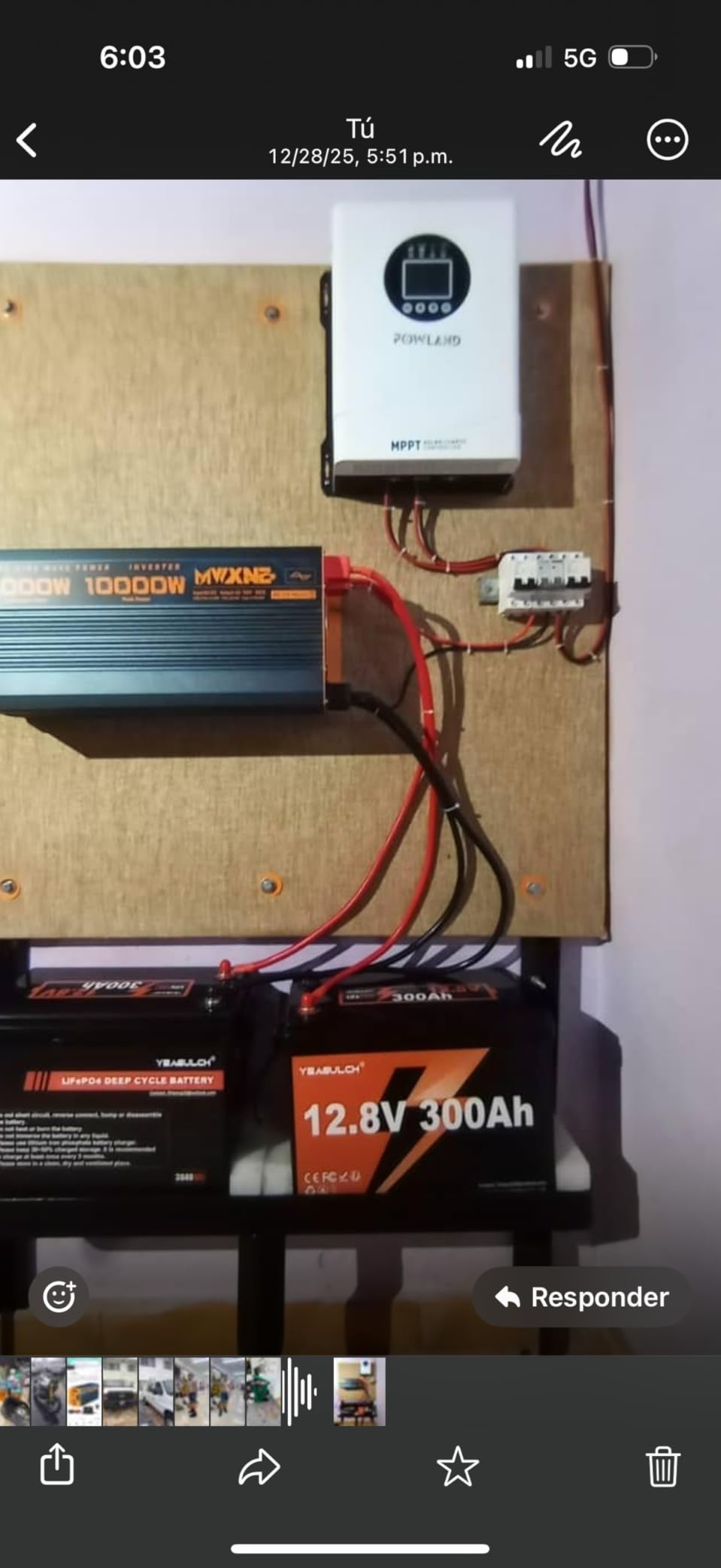 12V 200Ah LiFePO4 Lithium Battery Built-in 200A BMS 15000+ Deep Cycle customer photo 2