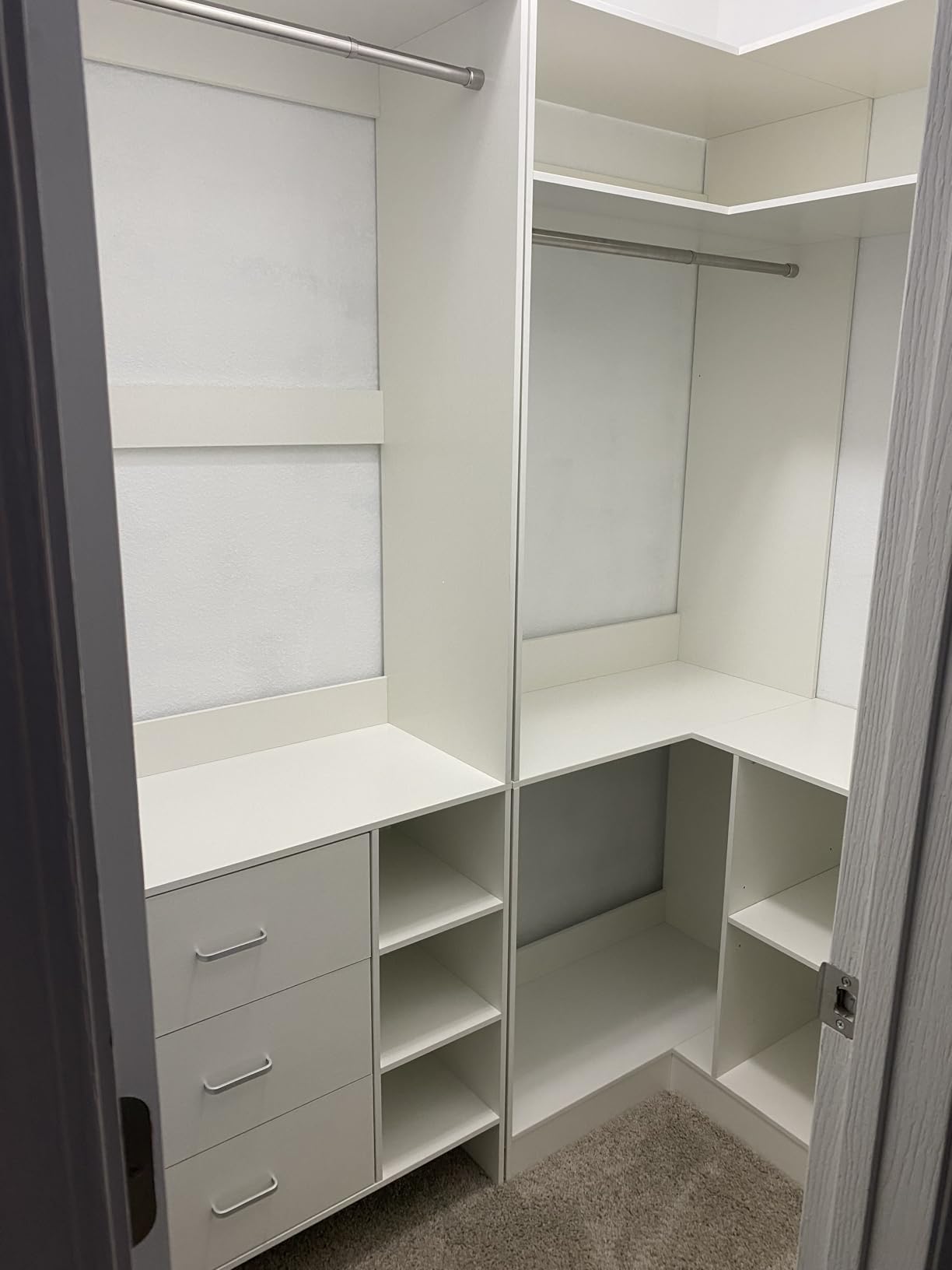 Aheaplus 2.5FT Closet System with 3 Drawers,29.5’’ Closet Organizer, White customer photo 2