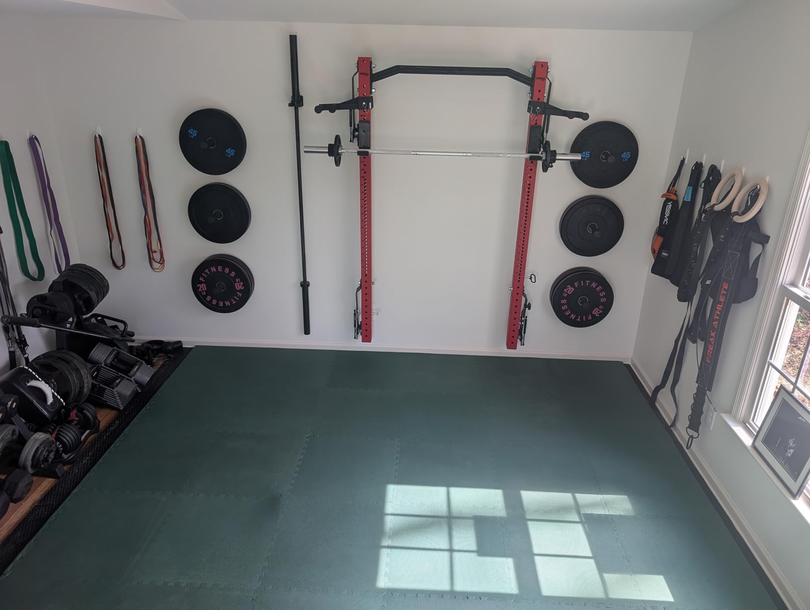 XZHXFX Barbell Wall Holder,Barbell wall Mount Hanger, customer photo 1