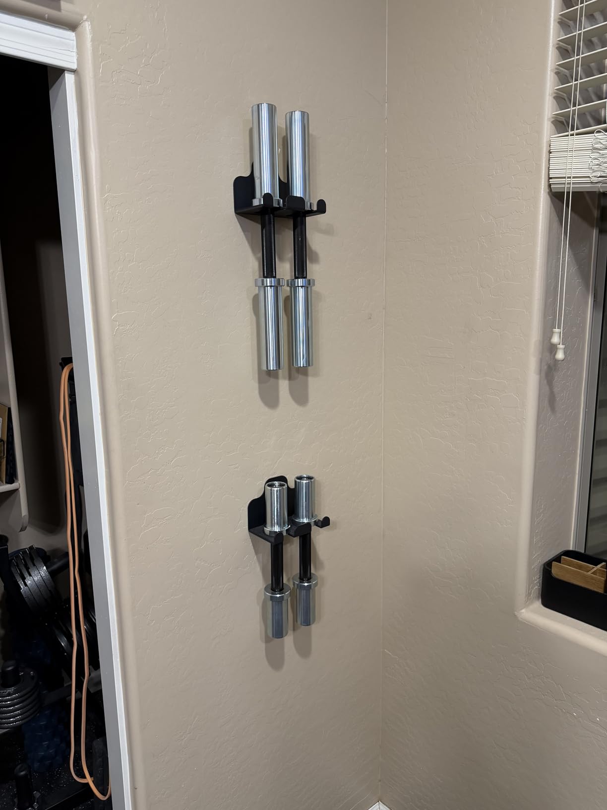 XZHXFX Barbell Wall Holder,Barbell wall Mount Hanger, customer photo 2