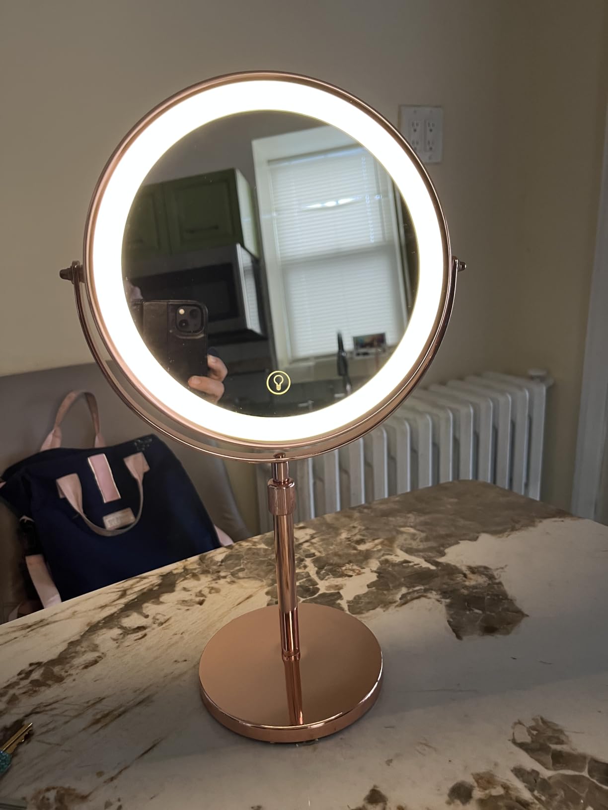 Dienmern Makeup Mirror, 1X/20X Rechargeable Vanity Mirror with Lights customer photo 1
