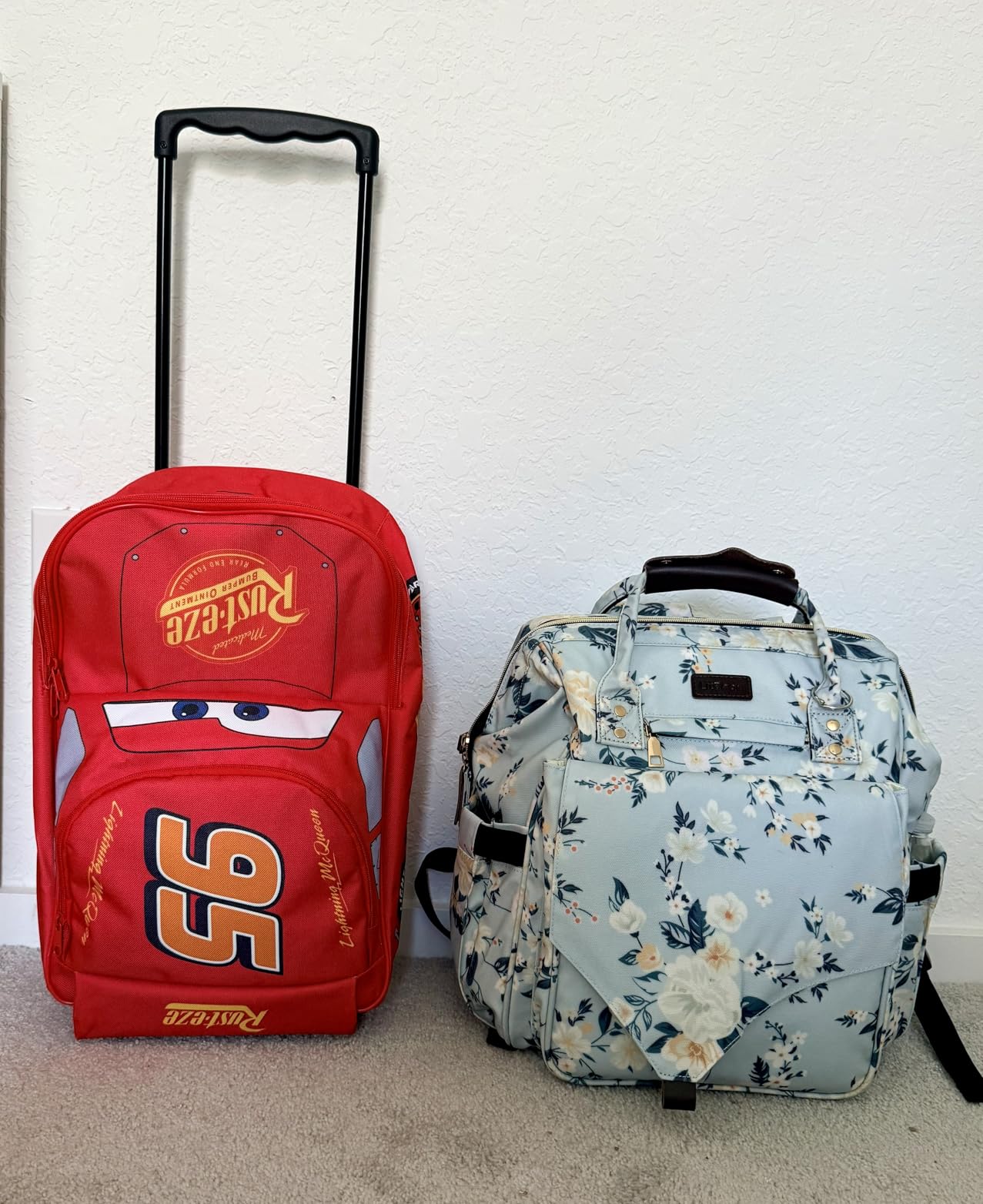 Disney Cars Lightning McQueen Carry-On Luggage with Wheels & Telescopic Handle for Kids 17”– 18.5L, Lightweight Travel Bag for Boys & Girls, Trips & Vacation Gifts customer photo 1