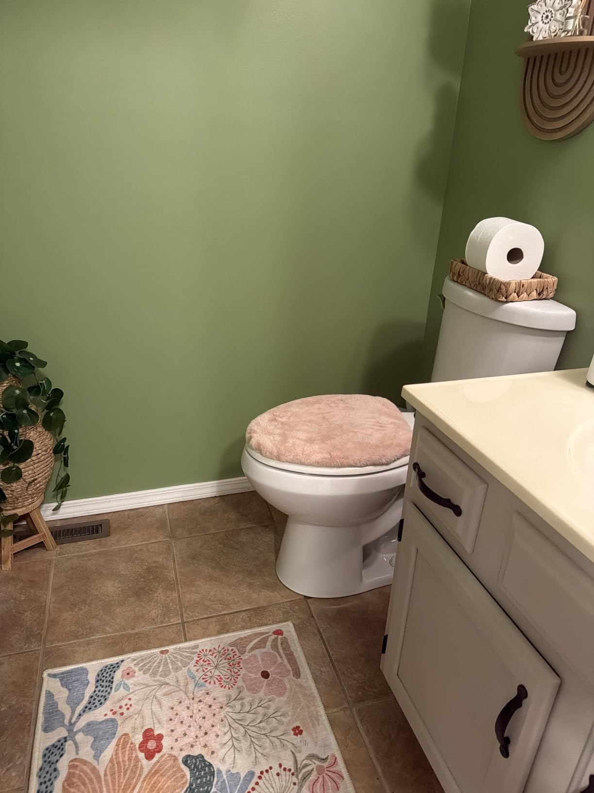 Soft Plush Toilet Lid Cover for Bathroom, Machine Washable Toilet Seat Covers, Fits Most Round Elongated and Oblong Lids, Easy Installation& Cleaning (Turquoise) customer photo 1