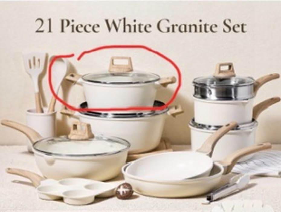 CAROTE 21pcs Ceramic Cookware Sets, Pots and Pans Set Blue customer photo 2
