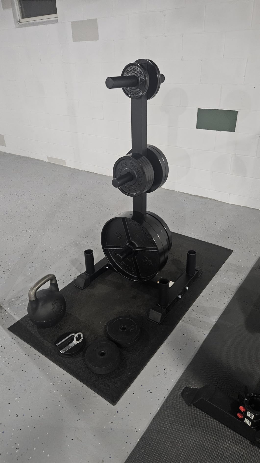 CAP Olympic Bumper Plate Tree Rack with Barbell Holders, Heavy-Duty Weight Plate Storage Rack for Home Gym, Steel Olympic Plate Organizer Stand, Multiple Color & Size Options customer photo 1