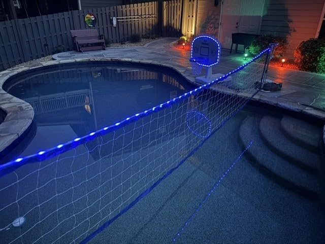 LED Pool Basketball Hoop Poolside, Oversized Water Basketball Hoop with Super Bright Solar Lights, 34