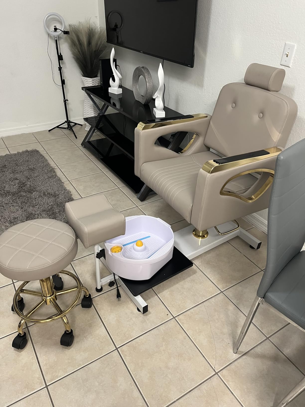 Reclining Spa Pedicure Chair, Pedicure Station No Plumbing for Nail Tech customer photo 2