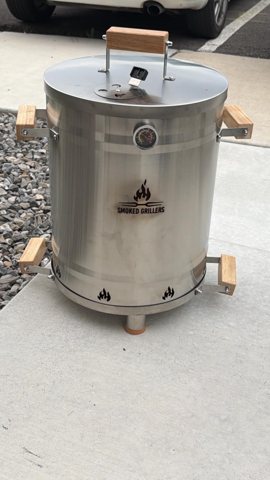 Barrel Smoker Grill Combo | 100% Stainless Steel Barrel | 95% Less Smoke, Even Heat | Easy to Use & Clean – Vertical Smoker Ideal for Balconies and Backyards (MEDIUM-25 LBS) customer photo 1