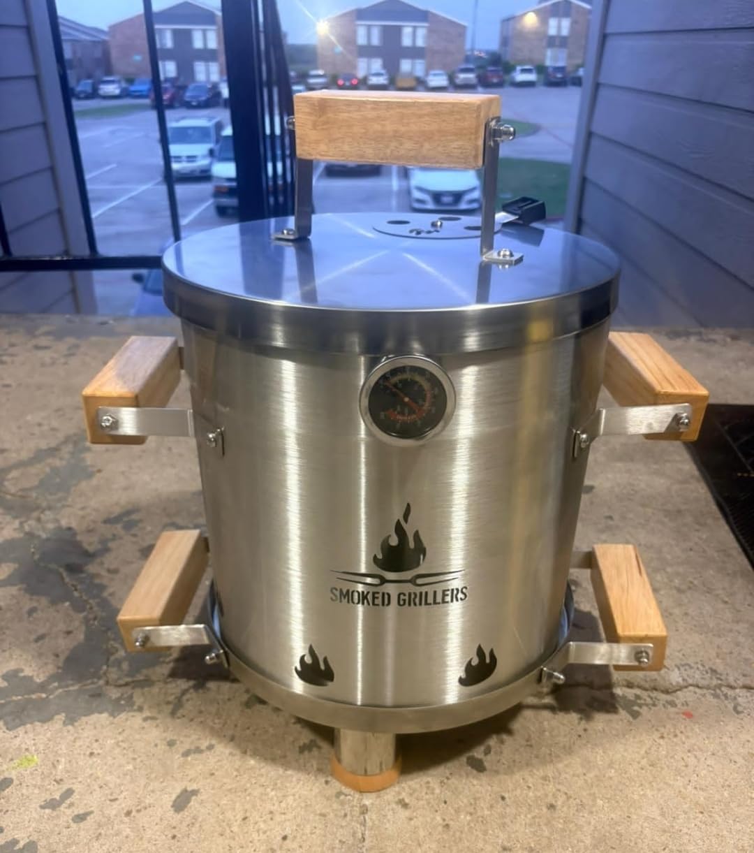 Barrel Smoker Grill Combo | 100% Stainless Steel Barrel | 95% Less Smoke, Even Heat | Easy to Use & Clean – Vertical Smoker Ideal for Balconies and Backyards (MEDIUM-25 LBS) customer photo 2