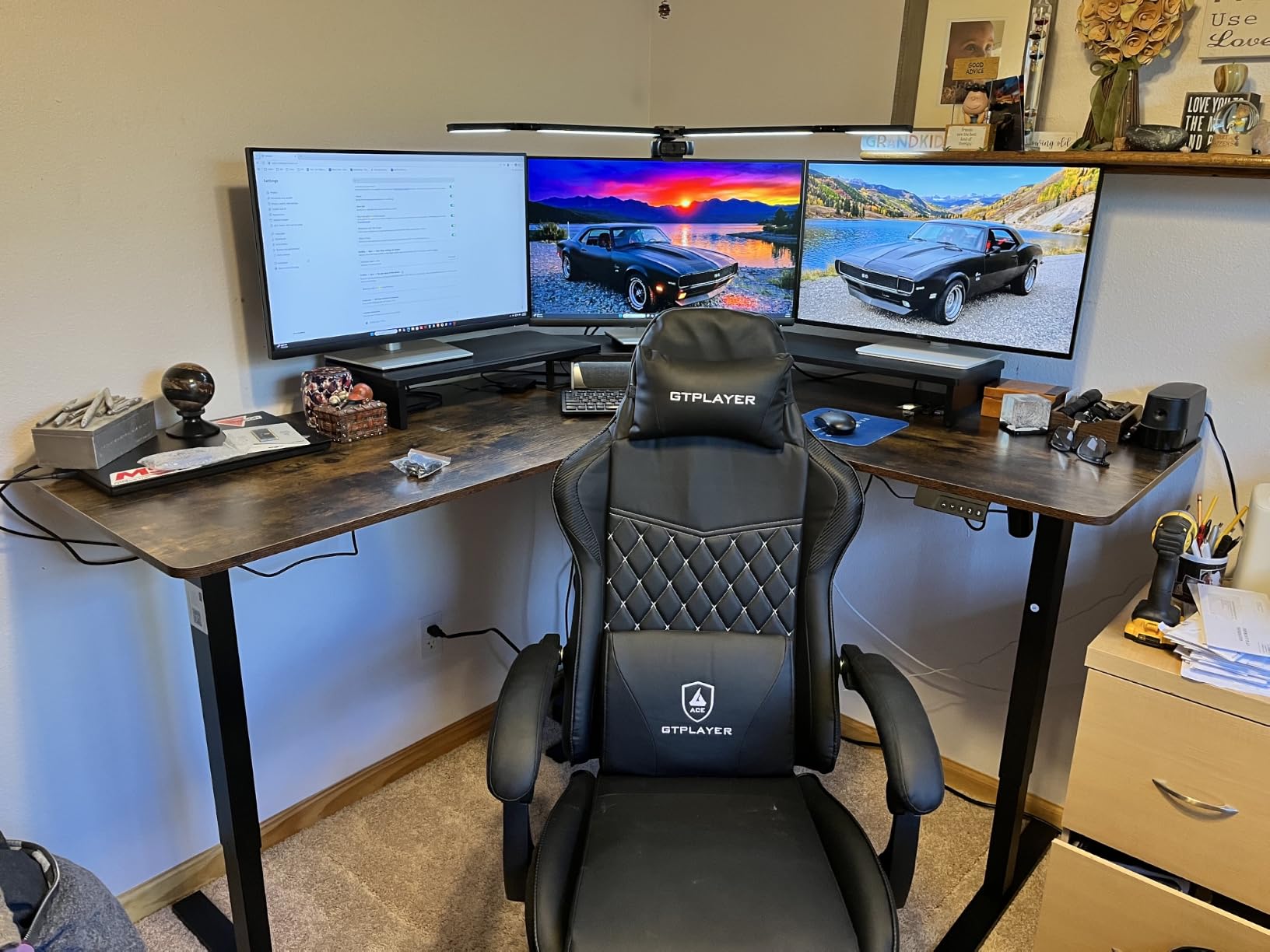 SIAGO L-Shaped Standing Desk - 75 x 63 Inch Adjustable Corner Standing Desk with Charging Station - L Shape Sit Stand Table with Memory Controller, Splice Board for Home Office customer photo 1