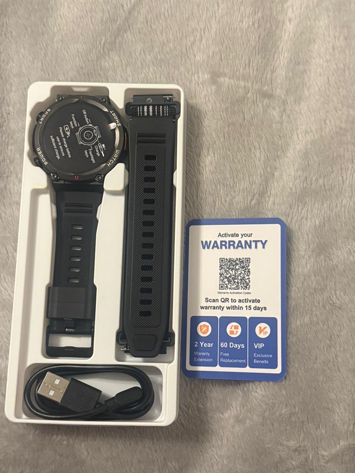 Military Smart Watch for Men(Answer/Make Calls),Outdoor Smartwatch with 100 Days Battery/Flashlight/Compass/Heart Rate/SpO2/Sleep Monitor/2 Straps, Rugged Fitness Watch for iPhone/Android Phones customer photo 2