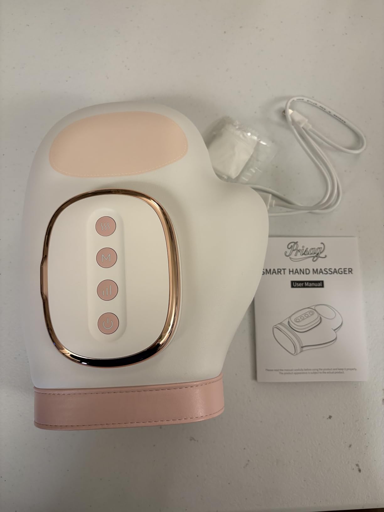 Hand Massager with Heat and Compression for Arthritis,White customer photo 1