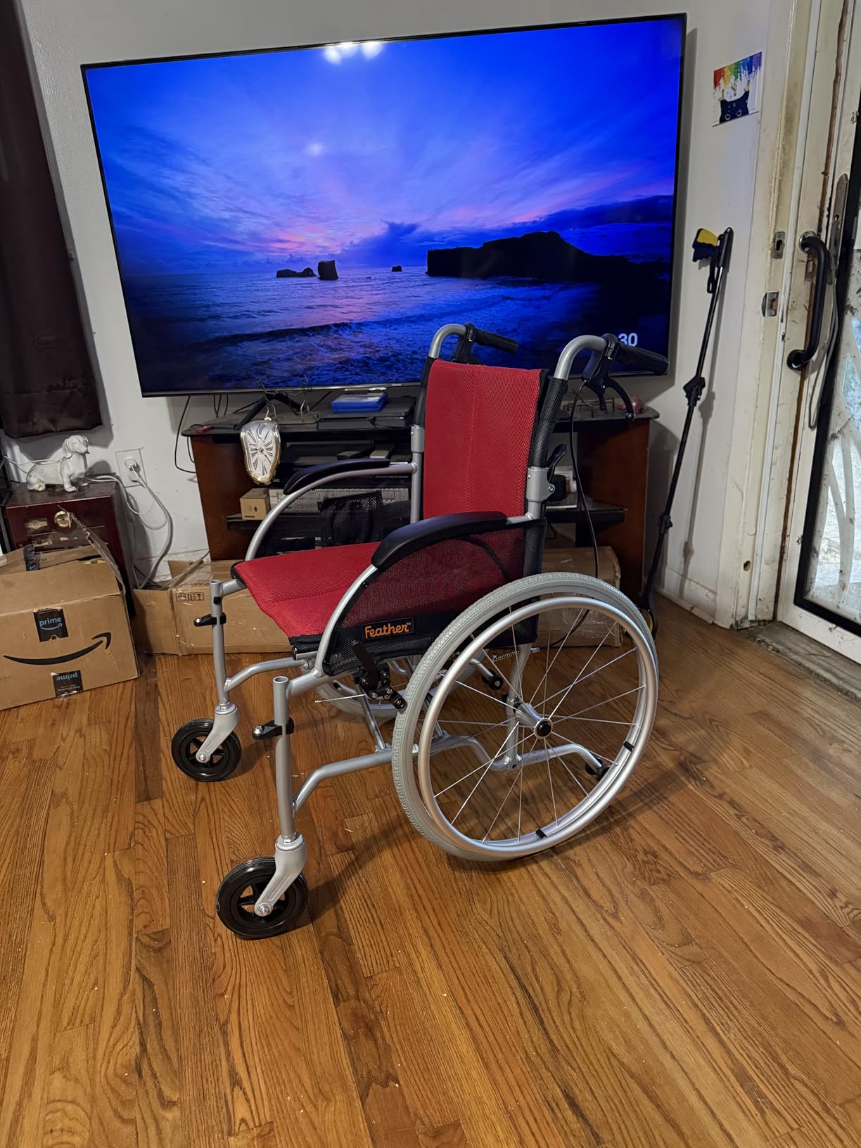 FeatherMobility - Black Lightweight HD Wheelchair - 16 lbs Frame, Extra Wide 24