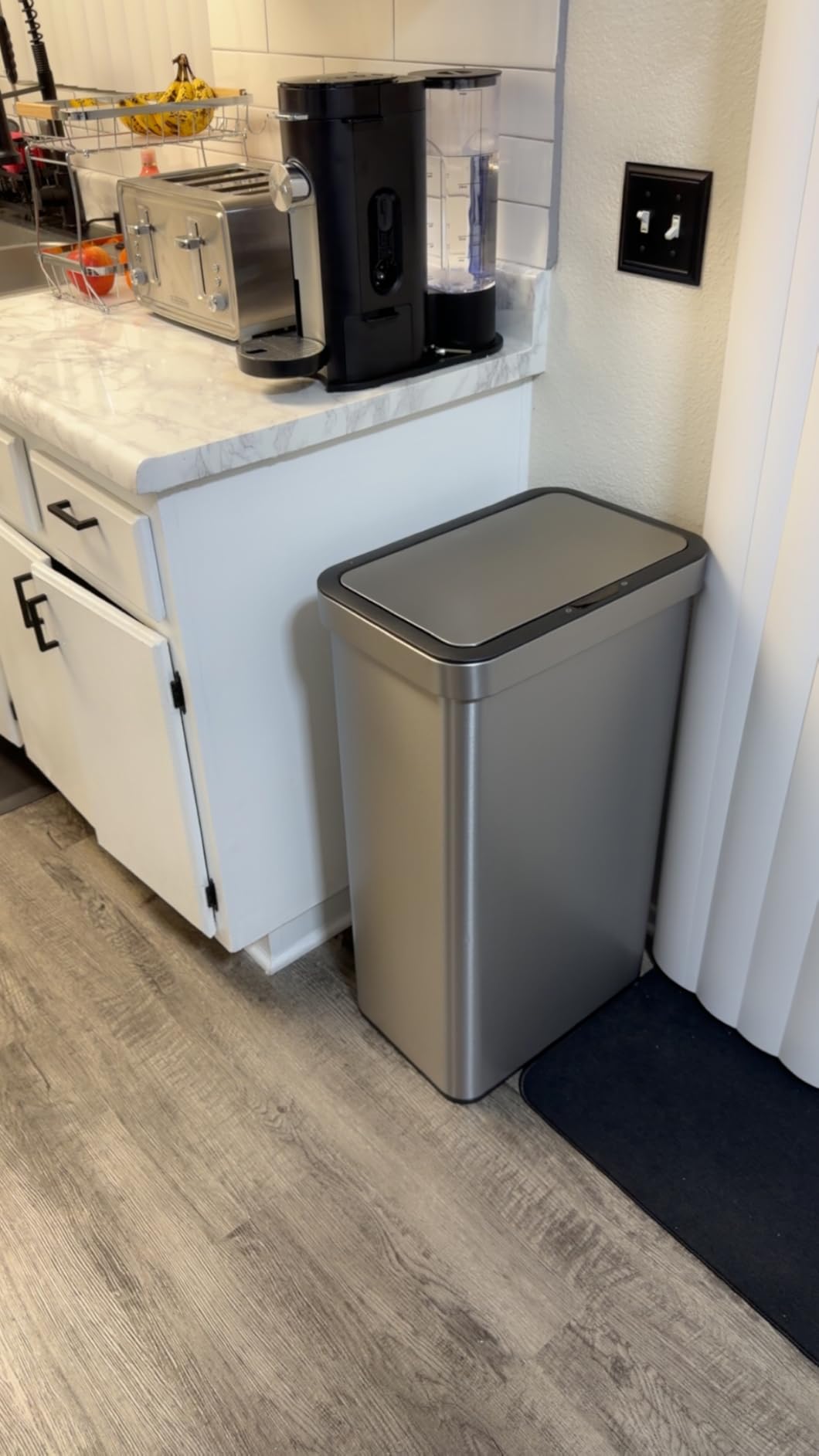 EKO 21 Gallon Touchless Motion Sensor Kitchen Trash Can, Stainless Steel customer photo 2