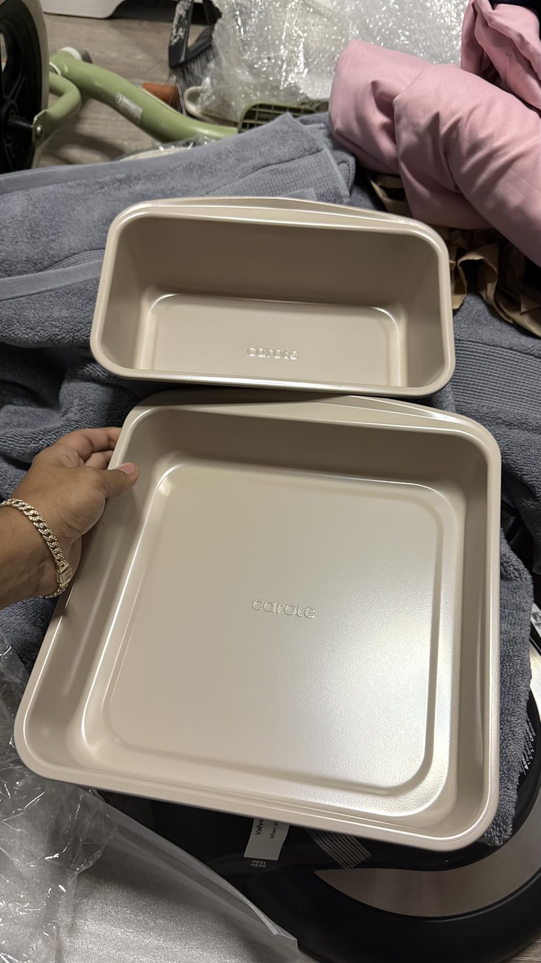 CAROTE 7-Piece Baking Pans Set, Nonstick Bakeware Sets, Gray & Blue customer photo 1