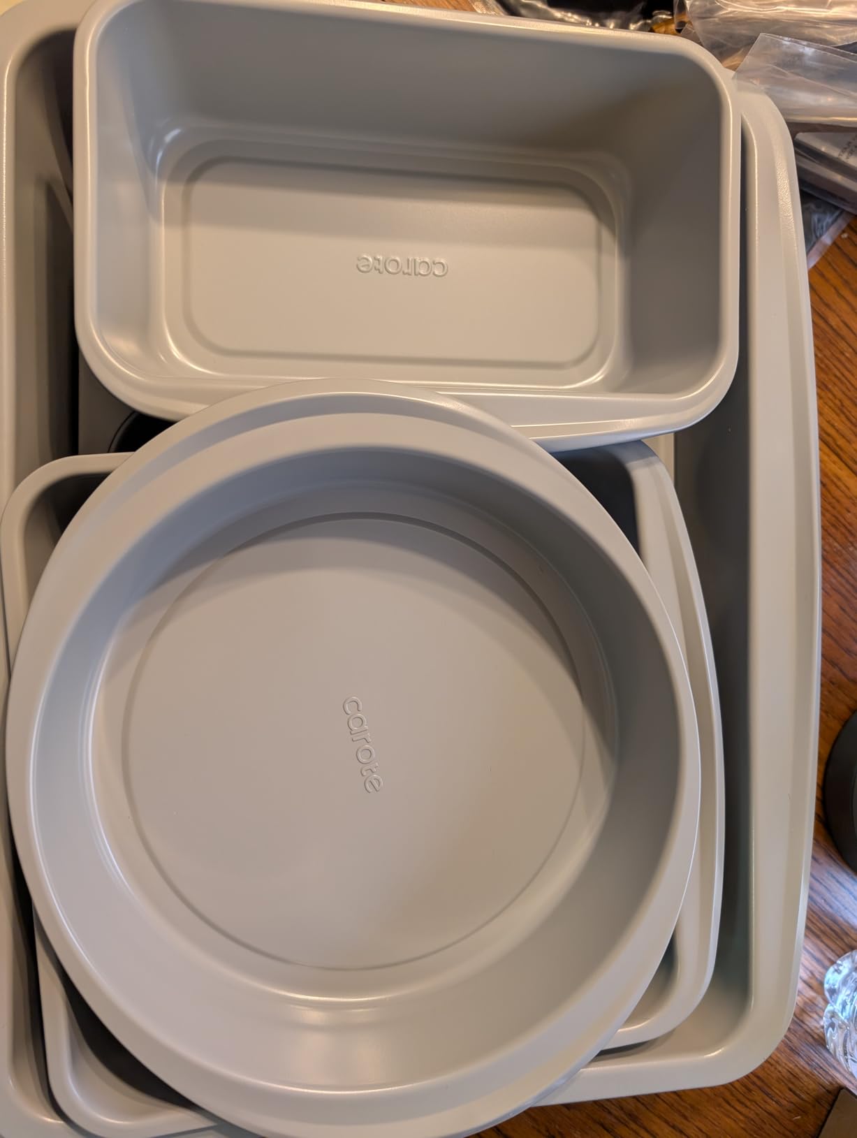 CAROTE 7-Piece Baking Pans Set, Nonstick Bakeware Sets, Gray & Blue customer photo 2