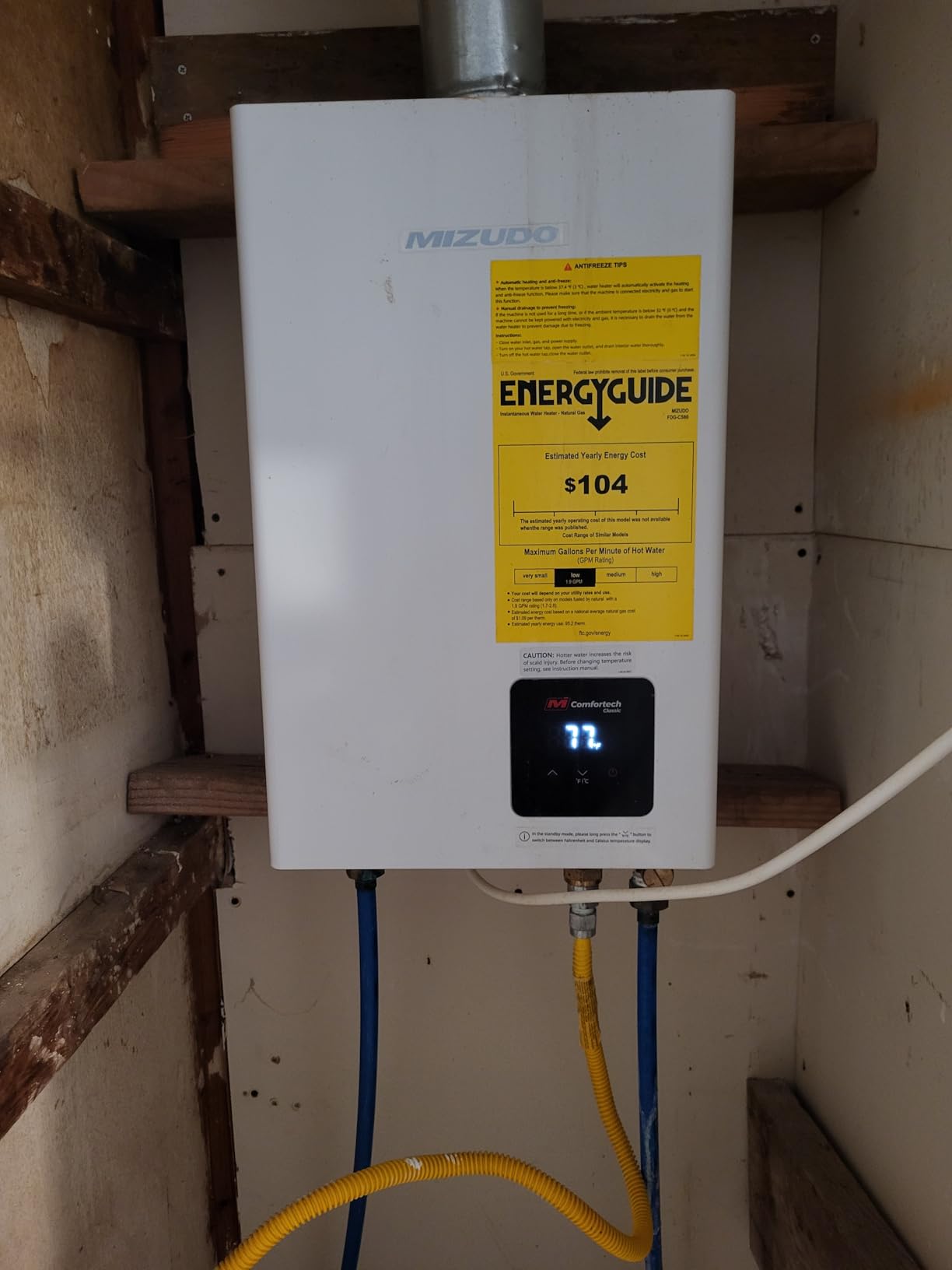 MIZUDO 120,000 BTU Propane Tankless Water Heater Max 5.1 GPM,WiFi&APP customer photo 1